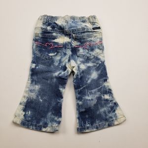 Toddler girl custom bleached Old Navy flare jeans size 12-18 months